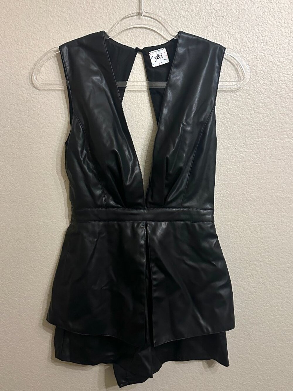 Do+Be/y&i Black Faux Leather Romper